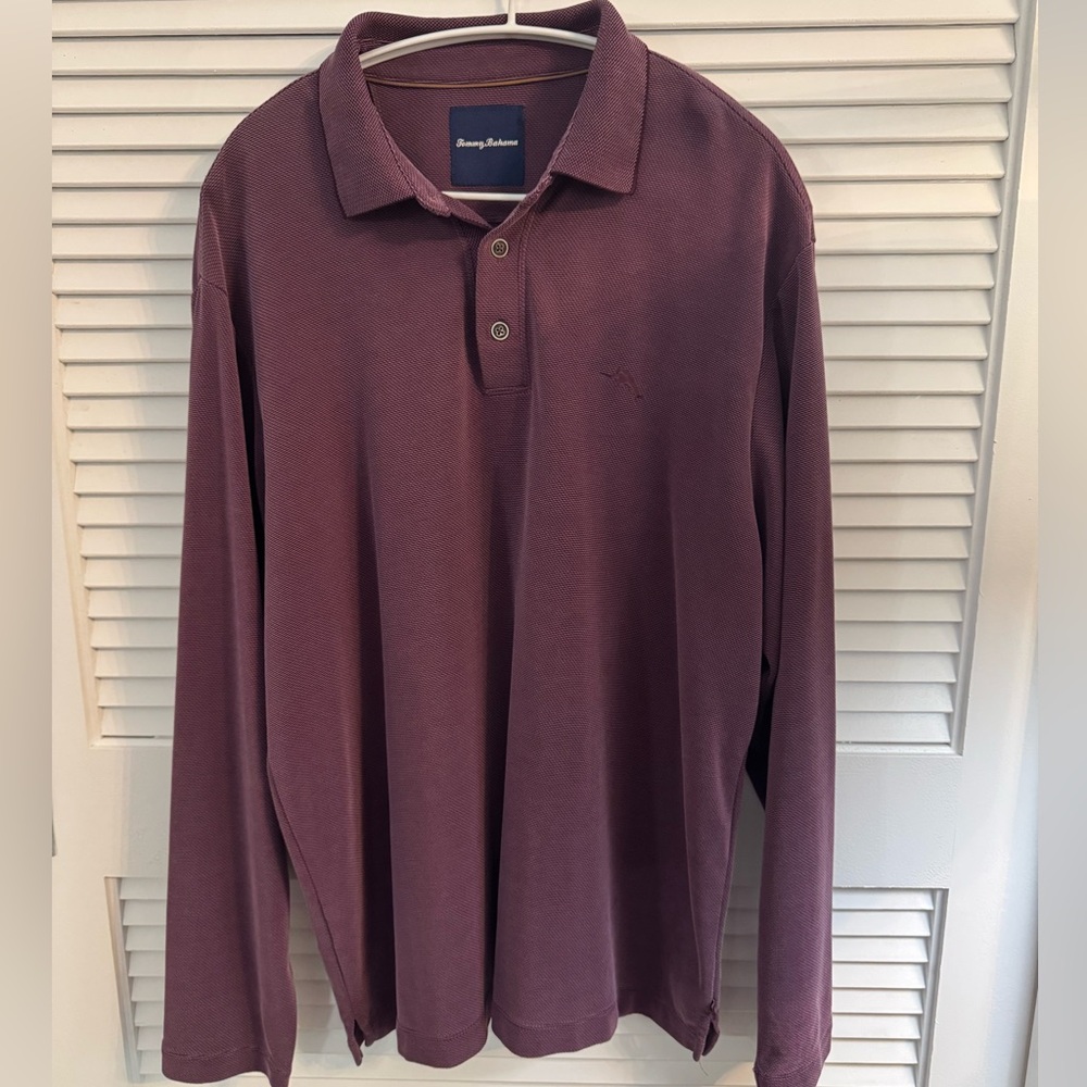 Tommy Bahama long sleeve Polo Shirt Size Large